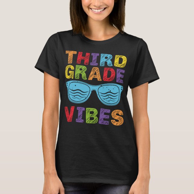 Third Grad Vibes - 3rd Grad Team Retro 1st Day T-Shirt (Vorderseite)