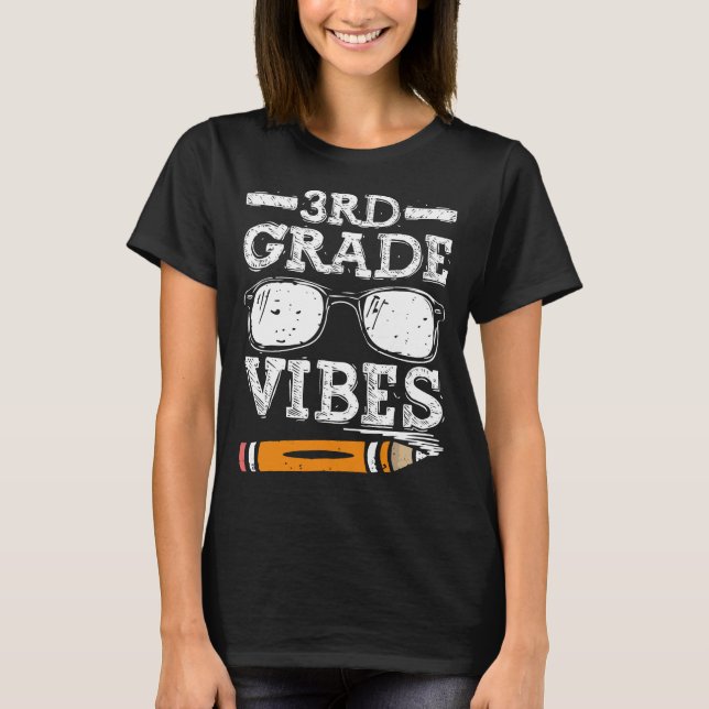 Third Grad Vibes - 3rd Grad Team Retro 1st Day T-Shirt (Vorderseite)