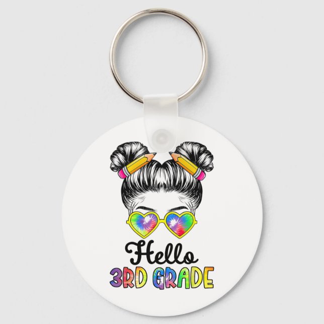 Third Grade Ck To School - Hello 3rd Grade Messy B Schlüsselanhänger (Vorderseite)