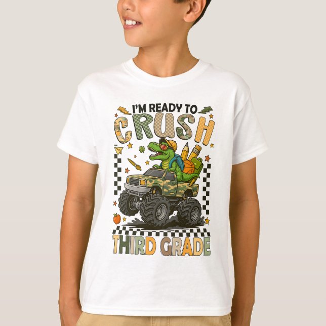 Third Grade Crusher: Monster Truck Confidence T-Shirt (Vorderseite)