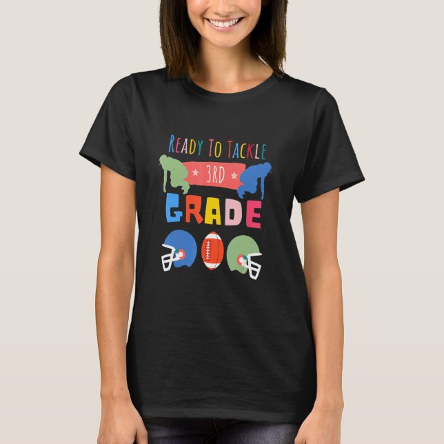 Third Grade First Day Of School Football Back To S T-Shirt (Vorderseite)