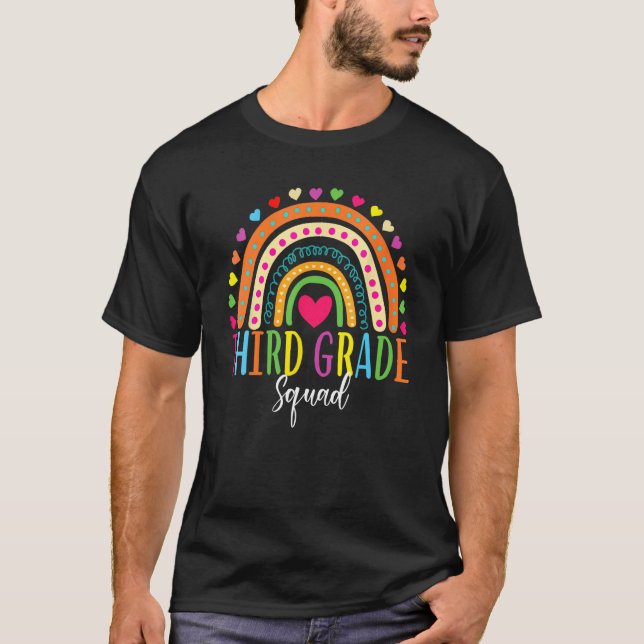 Third Grade Squad Rainbow Back To School Team 3rd  T-Shirt (Vorderseite)
