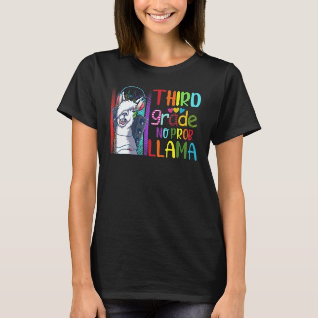 Third Grade Teacher Back To School No Prob Llama G T-Shirt (Vorderseite)