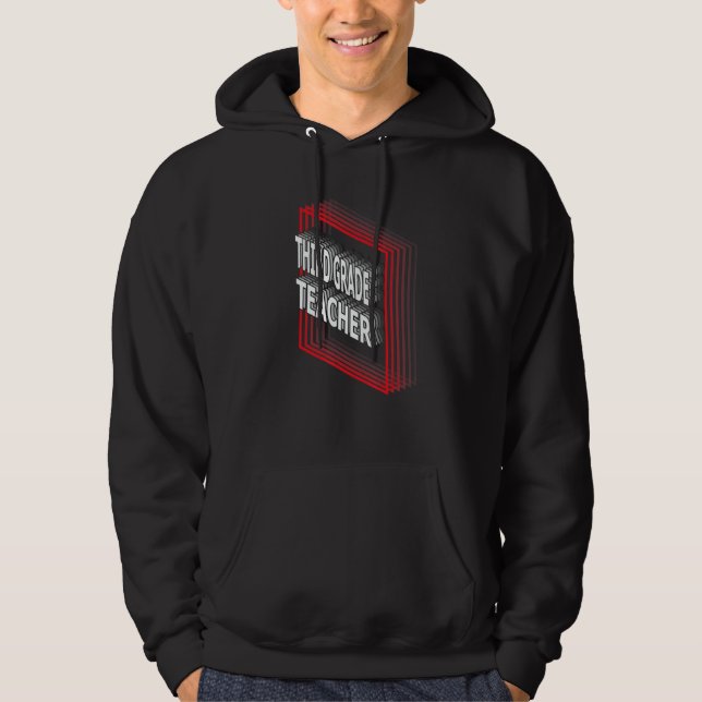 Third Grade Teacher Job Title Appreciation Retro Hoodie (Vorderseite)