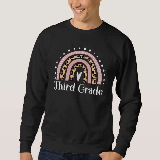 Third Grade Teacher Leopard Rainbow 3rd Grade Teac Sweatshirt (Vorderseite)