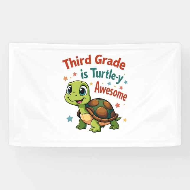 Third grade Turtle-y Awesome 3rd Grade Back to Sch Banner (Horizontal)