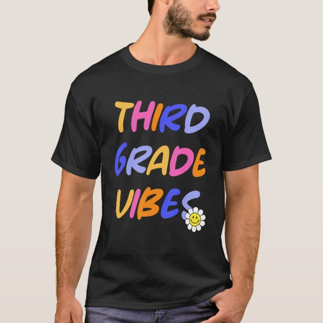 Third Grade Vibes  3rd Grade Team Retro 1st Day of T-Shirt (Vorderseite)