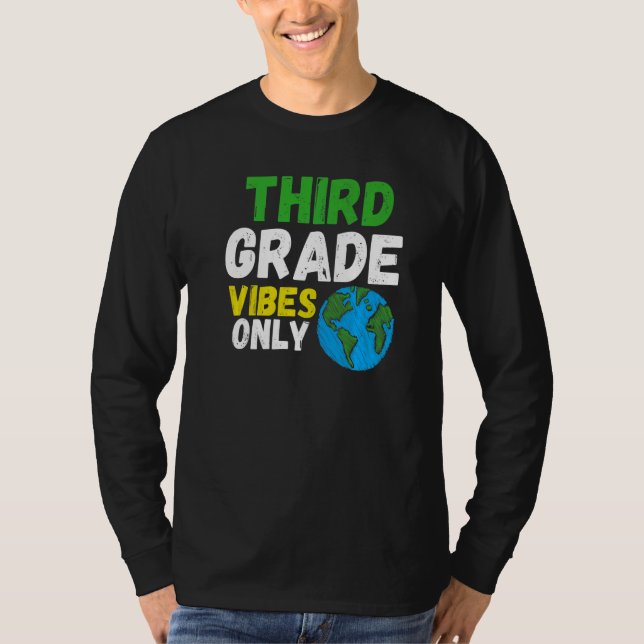 Third Grade Vibes  Quote Team Retro 1st Day of Sch T-Shirt (Vorderseite)