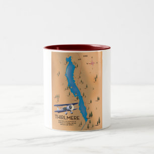 Thirlmere Reservoir Lake District Karte Zweifarbige Tasse