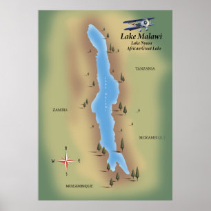 Thirlmere-Stausee Lake District Karte Poster