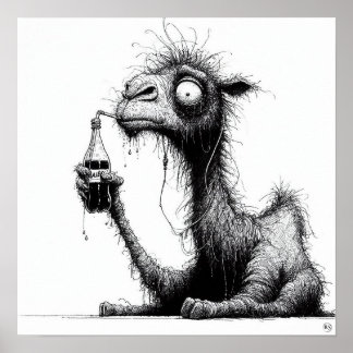 Thirsty Camel Print Poster