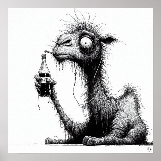 Thirsty Camel Print Poster (Vorne)