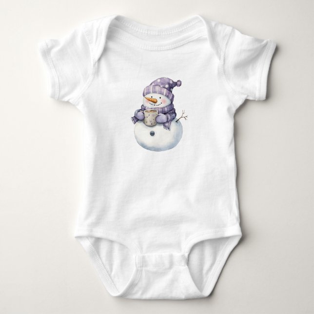 Thirsty Christmas Snowman Baby Strampler (Vorderseite)