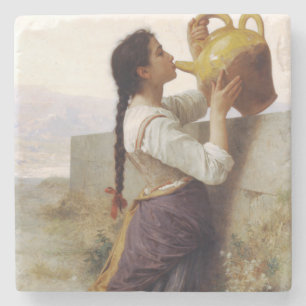 Thirsty Girl Drinking aus einem Jug (Landschaft de Steinuntersetzer