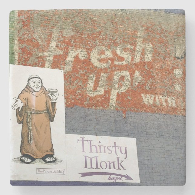 Thirsty Monk, Asheville, Thirsty Monk Steinuntersetzer (Vorderseite)