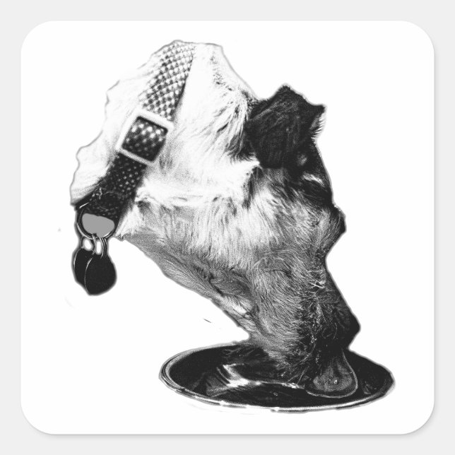 Thirsty Terrier Mix Vinyl Sticker (Vorderseite)