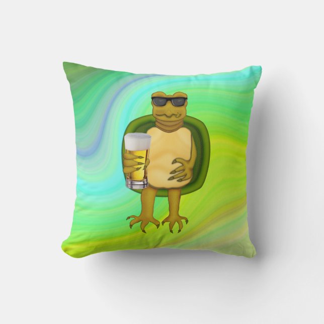 Thirsty Turtle Kissen (Vorderseite)