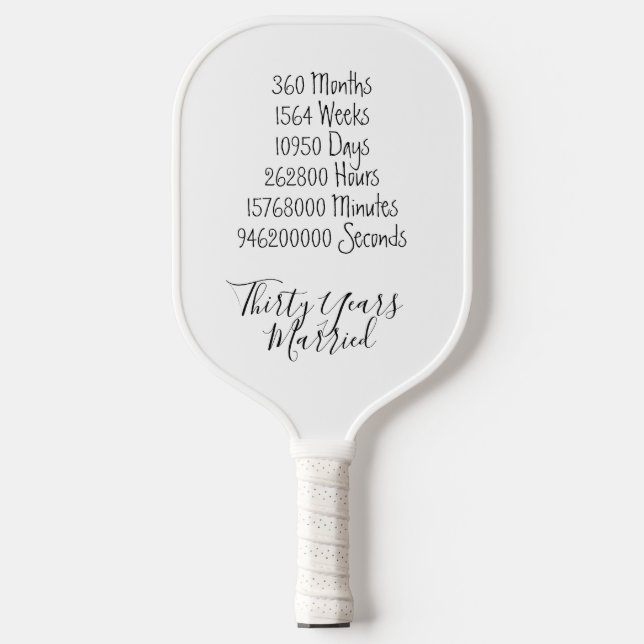 Thirty years Anniversary 30th wedding fun game Pickleball Schläger (Vorderseite)
