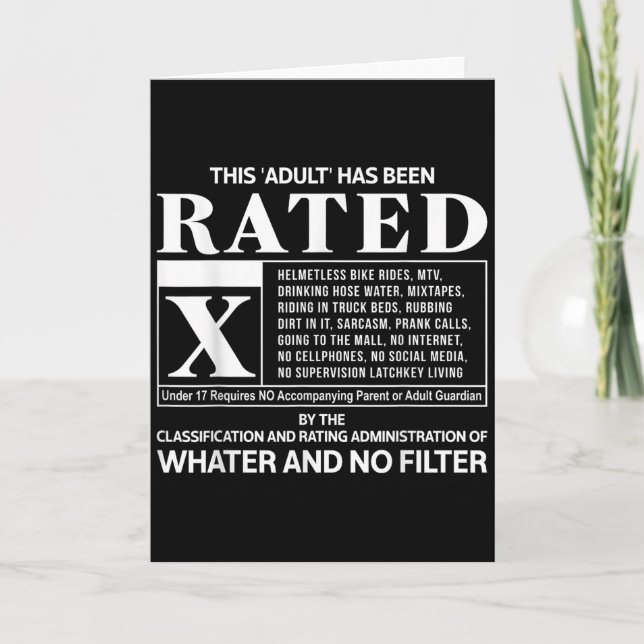 This Adult Has Been Rated Gen X  Karte (Vorderseite)