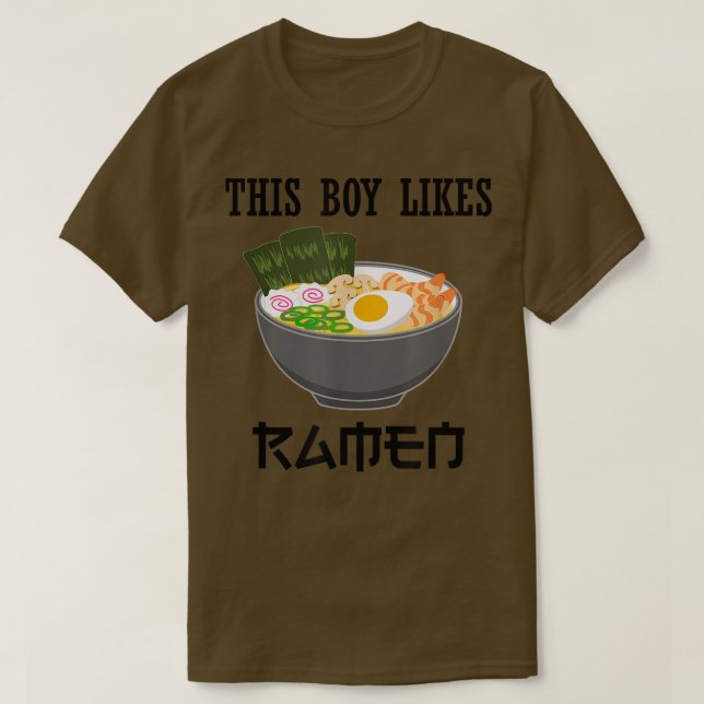 This Boy Likes Ramen Ironic Japanese Food Art  T-Shirt (Design vorne)