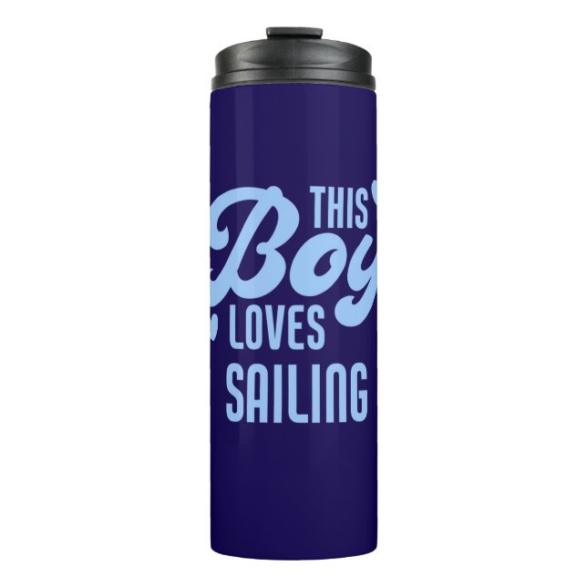 This Boy Loves Sailing Funny Sailor Thermosbecher (Vorderseite)