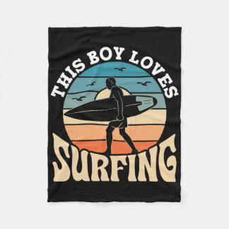 This Boy Loves Surfing Surf Surfer Surfboard Surfi Fleecedecke