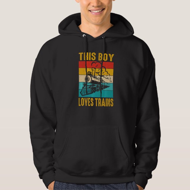 This Boy Loves Trains For Boys Trains    Train Hoodie (Vorderseite)