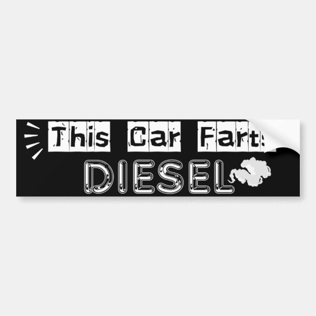 This Car Farts Diesel Witty Joke Autoaufkleber (Vorne)