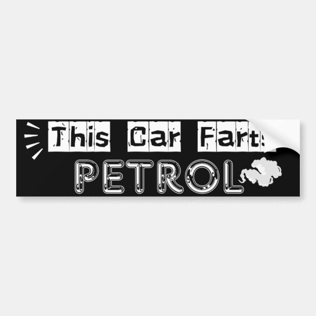 This Car Farts Petrol Witty Joke Autoaufkleber (Vorne)