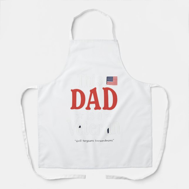 This Dad is a Veteran Apron – Awesome Dad Gift Schürze (Vorderseite)