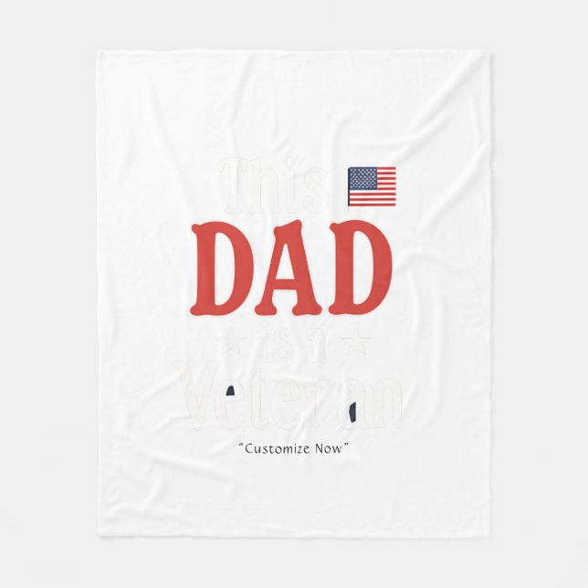 This Dad is a Veteran Blanket – Heartfelt Gift Fleecedecke (Vorderseite)