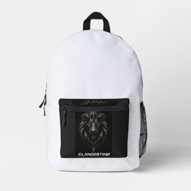 This dark lion backpack design bedruckter rucksack (Vorderseite)