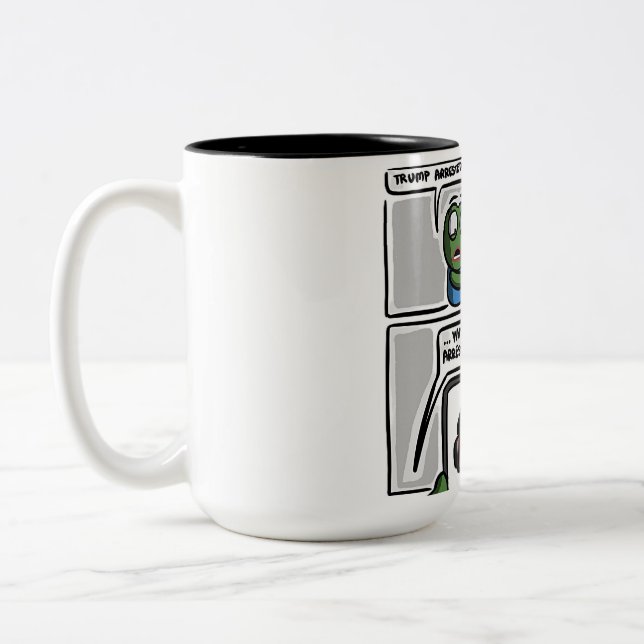 This funny comic-style meme design Mug Zweifarbige Tasse (Links)