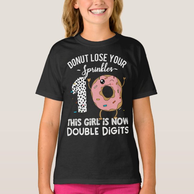 This Girl is Now Double Digits 10th Birthday Shirt (Vorderseite)