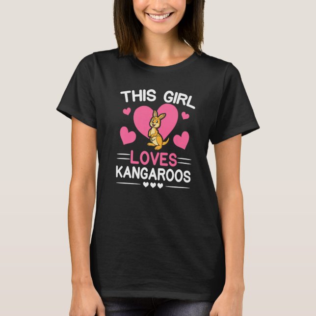 This Girl Loves Kangaroos Safari Wildlife Animal A T-Shirt (Vorderseite)