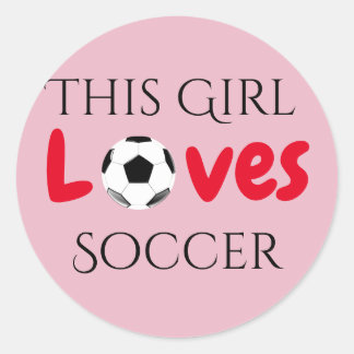 This Girl Loves Soccer - Soccer Ball Runder Aufkleber