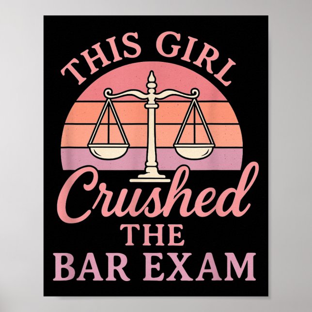 This Girl Ped Bar Exam Funny Law Student Lawyer Gi Poster (Vorne)