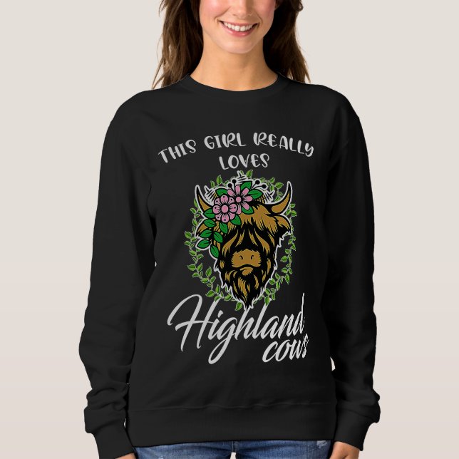 this girl really loves highland cows highland catt sweatshirt (Vorderseite)
