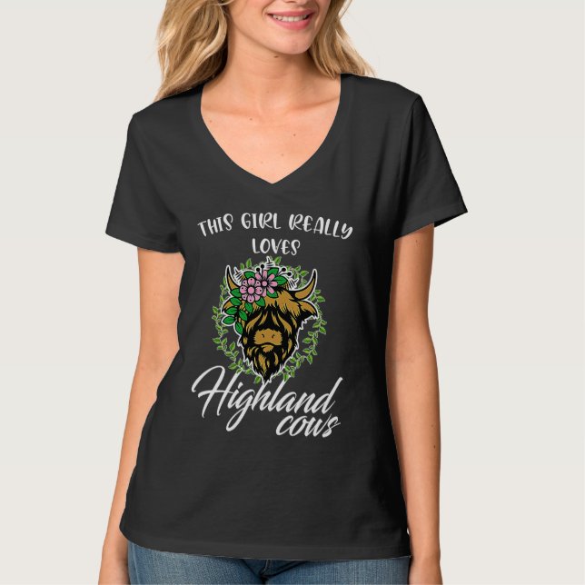 this girl really loves highland cows highland catt T-Shirt (Vorderseite)