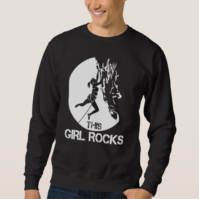 This Girl Rocks Rock Climbing Boulder Carabiner Cl Sweatshirt (Vorderseite)