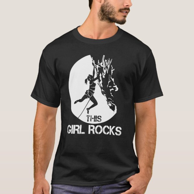 This Girl Rocks Rock Climbing Boulder Carabiner Cl T-Shirt (Vorderseite)
