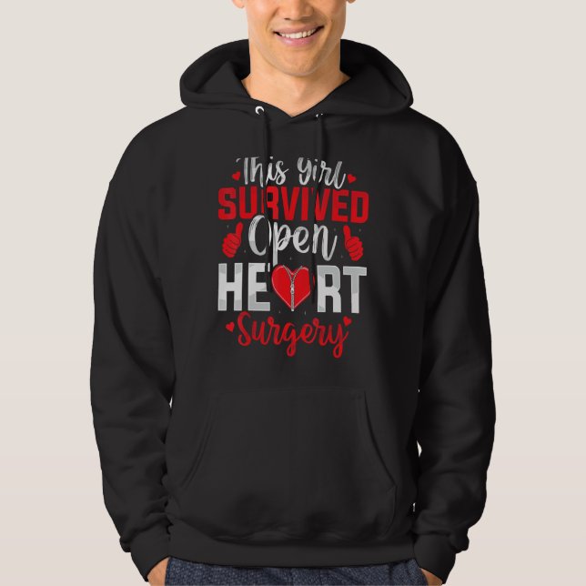This Girl Survived Open Heart Surgery Bypass Surge Hoodie (Vorderseite)