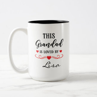 This Grandad Is Loved Personalised Mug Gift Granny Zweifarbige Tasse