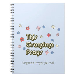 This Grandma Prays Retro Light Blue Prayer Journal Notizblock