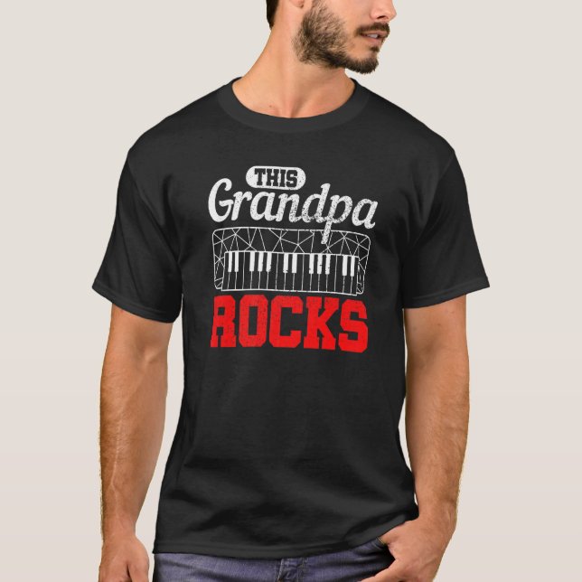 This Grandpa Rocks Piano Pianist T-Shirt (Vorderseite)