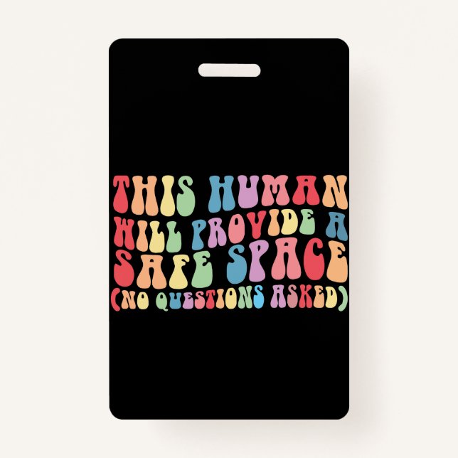 This Human Will Provide A Safe Space Gay LGBTQ Ausweis (Vorderseite)