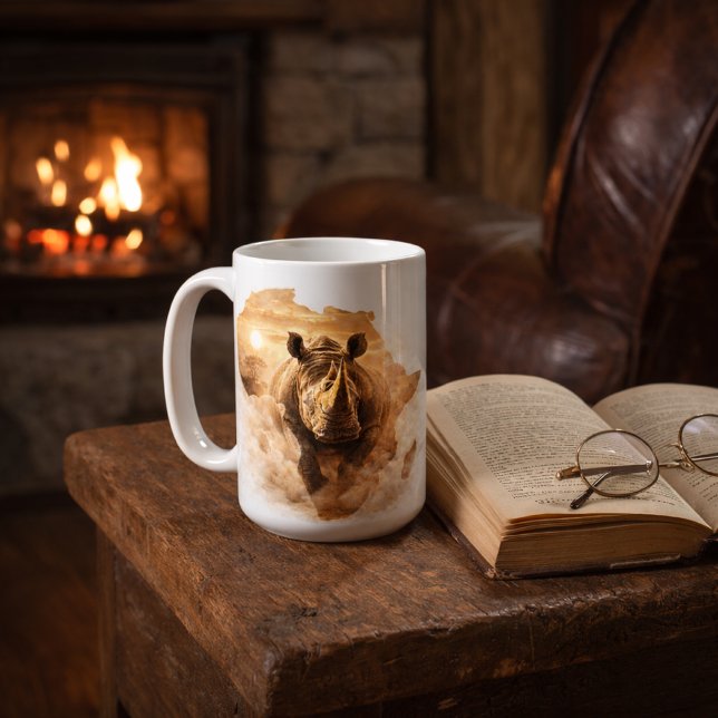 This Is Africa Rhino | African Strength Wildlife Kaffeetasse (Von Creator hochgeladen)