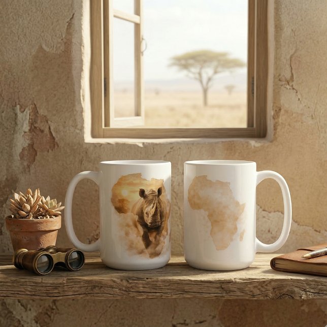 This Is Africa Rhino | African Strength Wildlife Kaffeetasse (Von Creator hochgeladen)