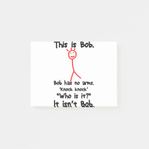 This is Bob - Knock Knock Jokes - Bob Jokes Memes Post-it Klebezettel
