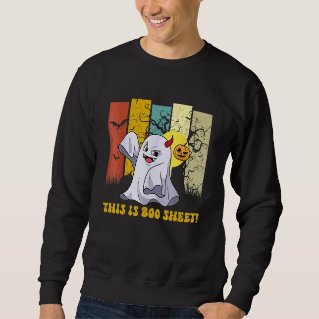 This Is Boo Sheet Ghost Retro Halloween Costume Me Sweatshirt (Vorderseite)